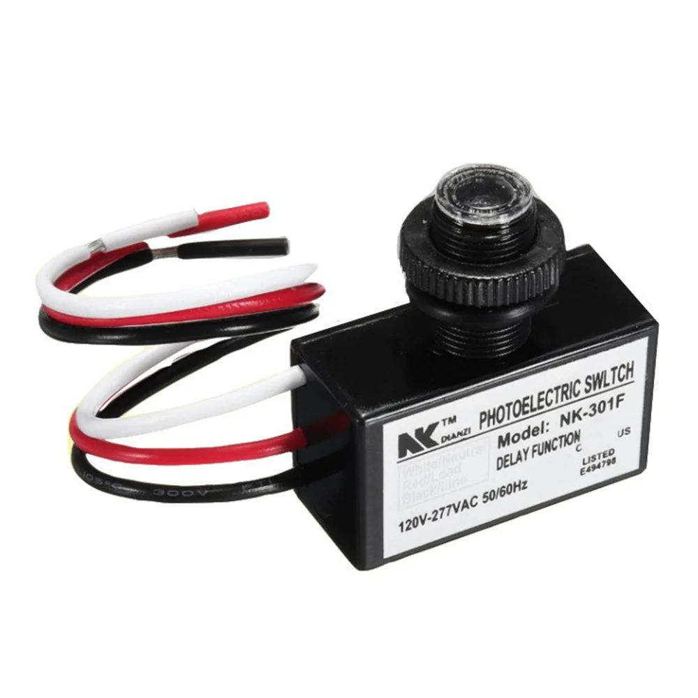 

AC 120V Dusk to Dawn Sensor Photoelectric Switch Light Photocell Sensor Lighting Switch NK-301F Current Photoelectric Switch