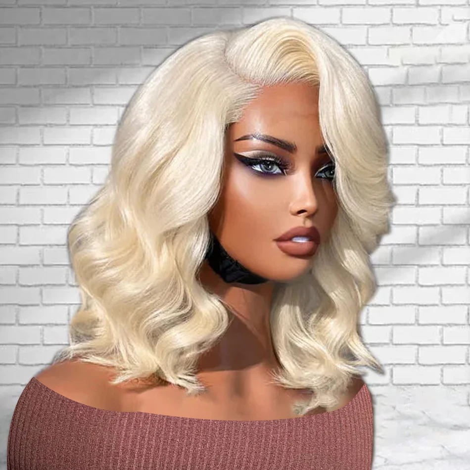 Brazilian Short Bob 613 Honey Blonde Body Wave 4x4 5x5 Glueless Closure Wig 13x4 HD Lace Frontal Human Hair Wigs 200% For Women