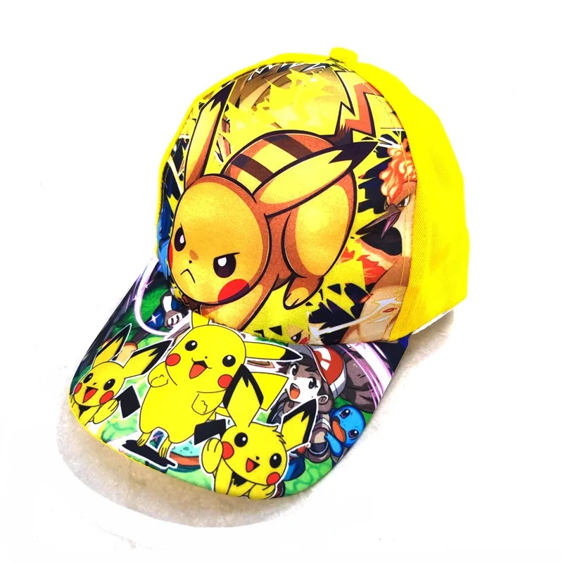 Pokemon Anime Figure Baseball Cap Cute Pikachu Charmander Hat Adjustable Cosplay Hip Hop Cartoon Hats Boy Girl Kid Birthday Gift