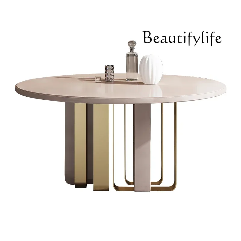 American-style tempered frosted glass dining table is modern and simple  living room decoration