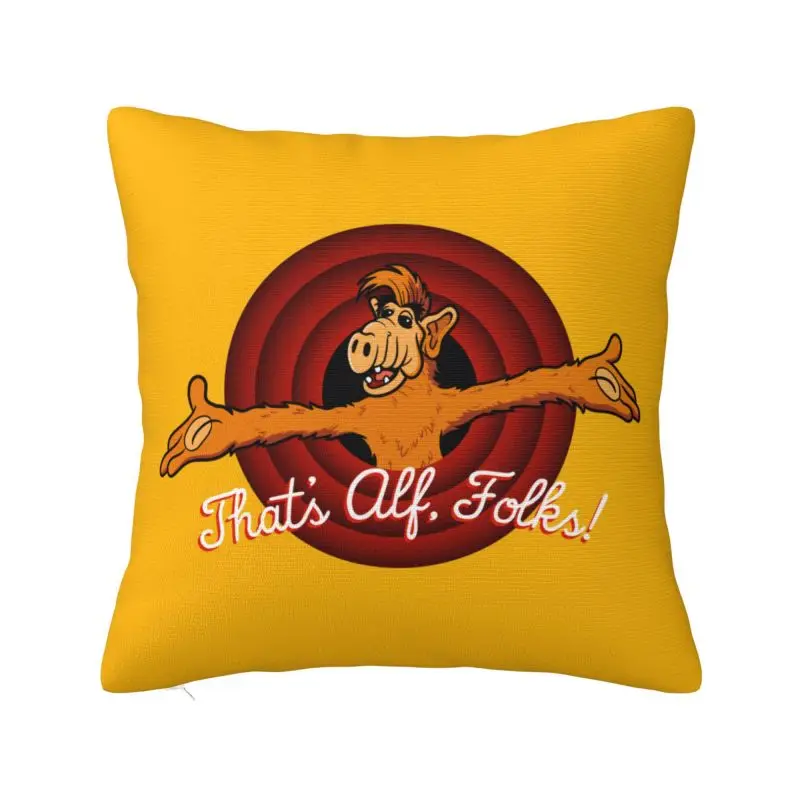 

That's Alf Folks Cushion Cover 40x40cm Alien Life Form Sci Fi Tv Show Soft Cute Throw Pillow Home Decor