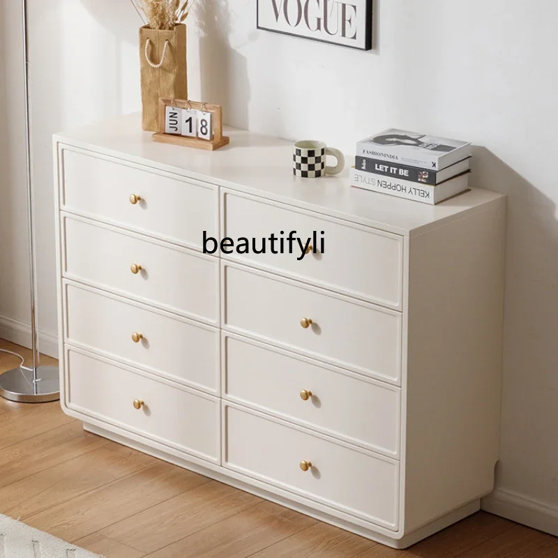 

New style French Cream Style Six Eight Spares Cabinet Bedroom Storage Tailstock Drawer Cabinet Living Room Wall Locker ss 7304