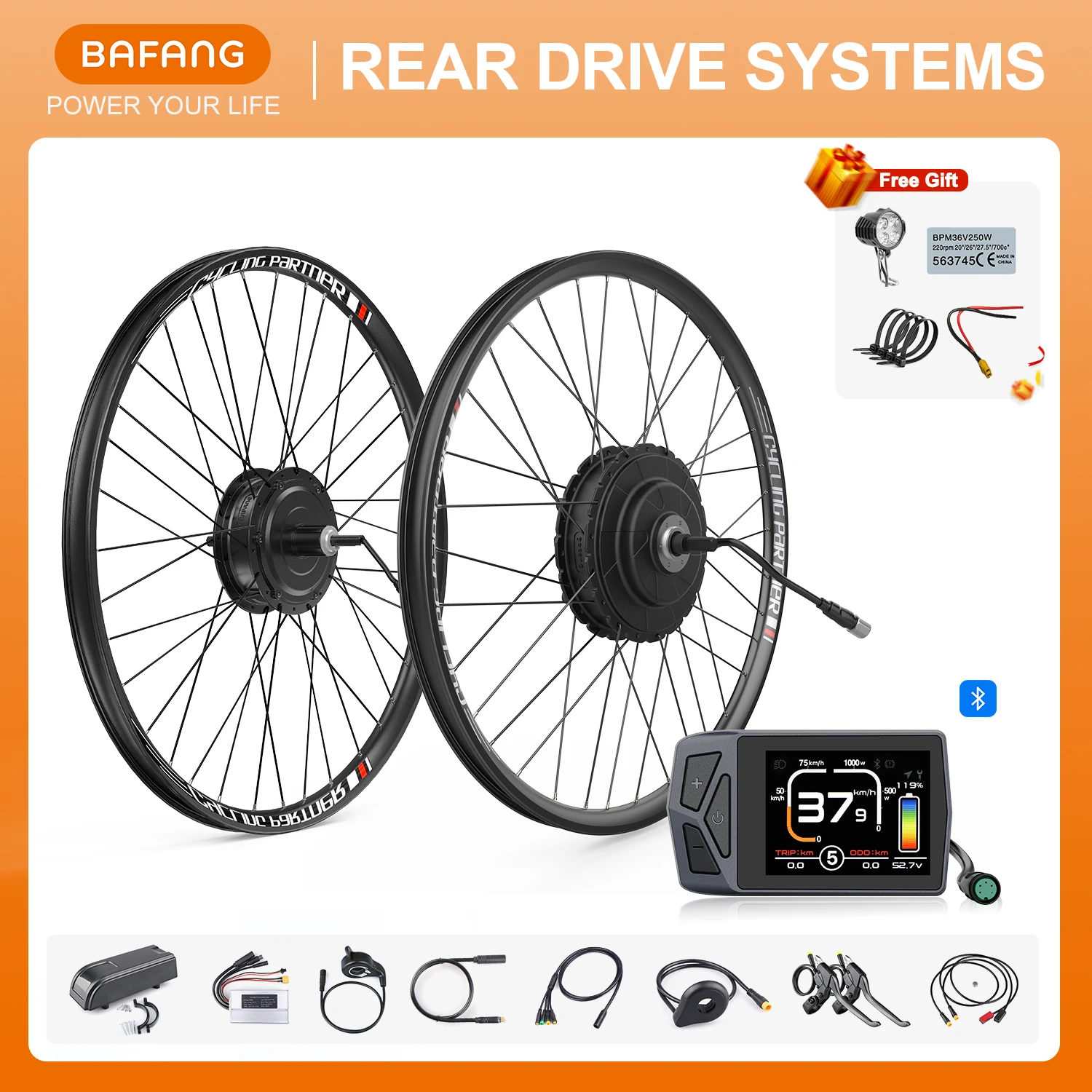 Bafang Wheel Hub Motor 750W 500W 250W Electric Bike Conversion Kit 20 26 27.5 28 29 700C Rear Front Drive Engine 8fun eBike Kit