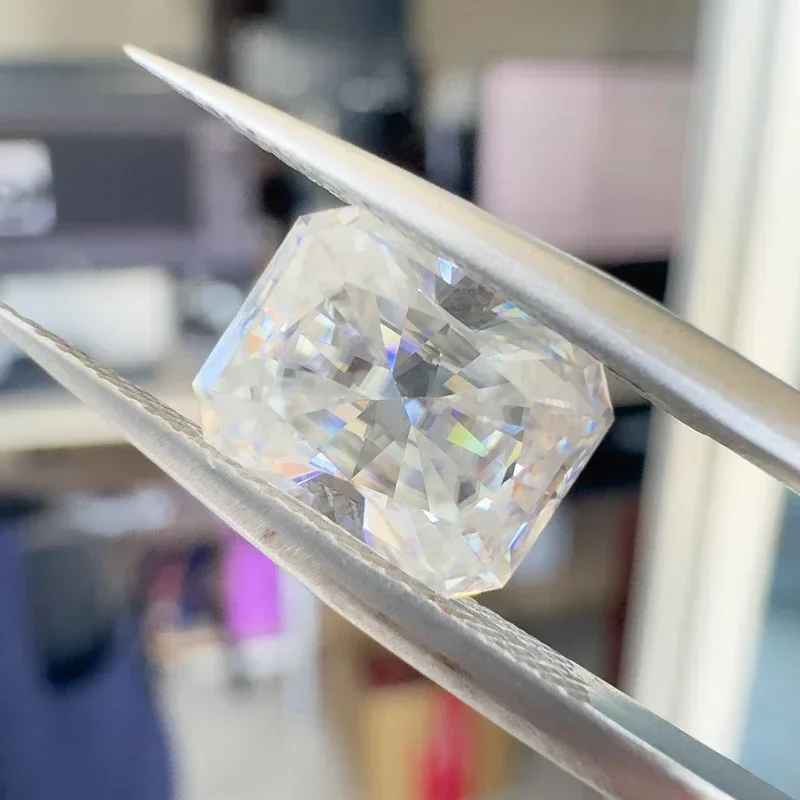 Moissanite Stones D Color Radiant Cut Pass Diamond Tester Gemstone Charms Jewelry Making Materials with Certificate