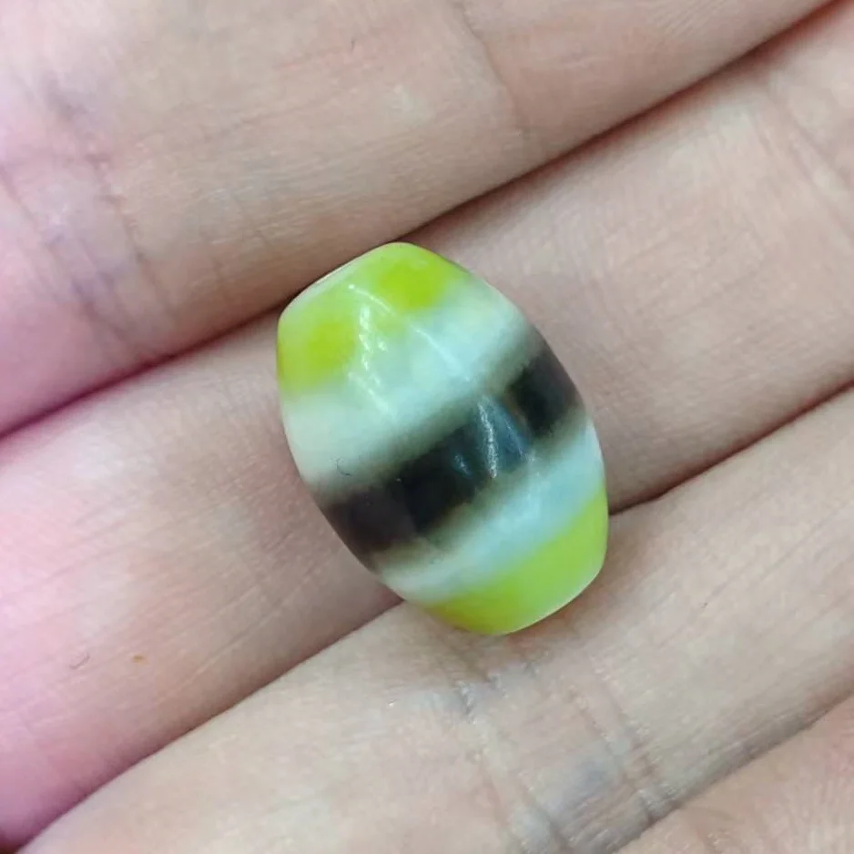 1 pcs Taiwan infiltration Qingke Gong tricolor thread bead Daluo agate Tianzhu necklace pendant bracelet DIY accessories Dzi