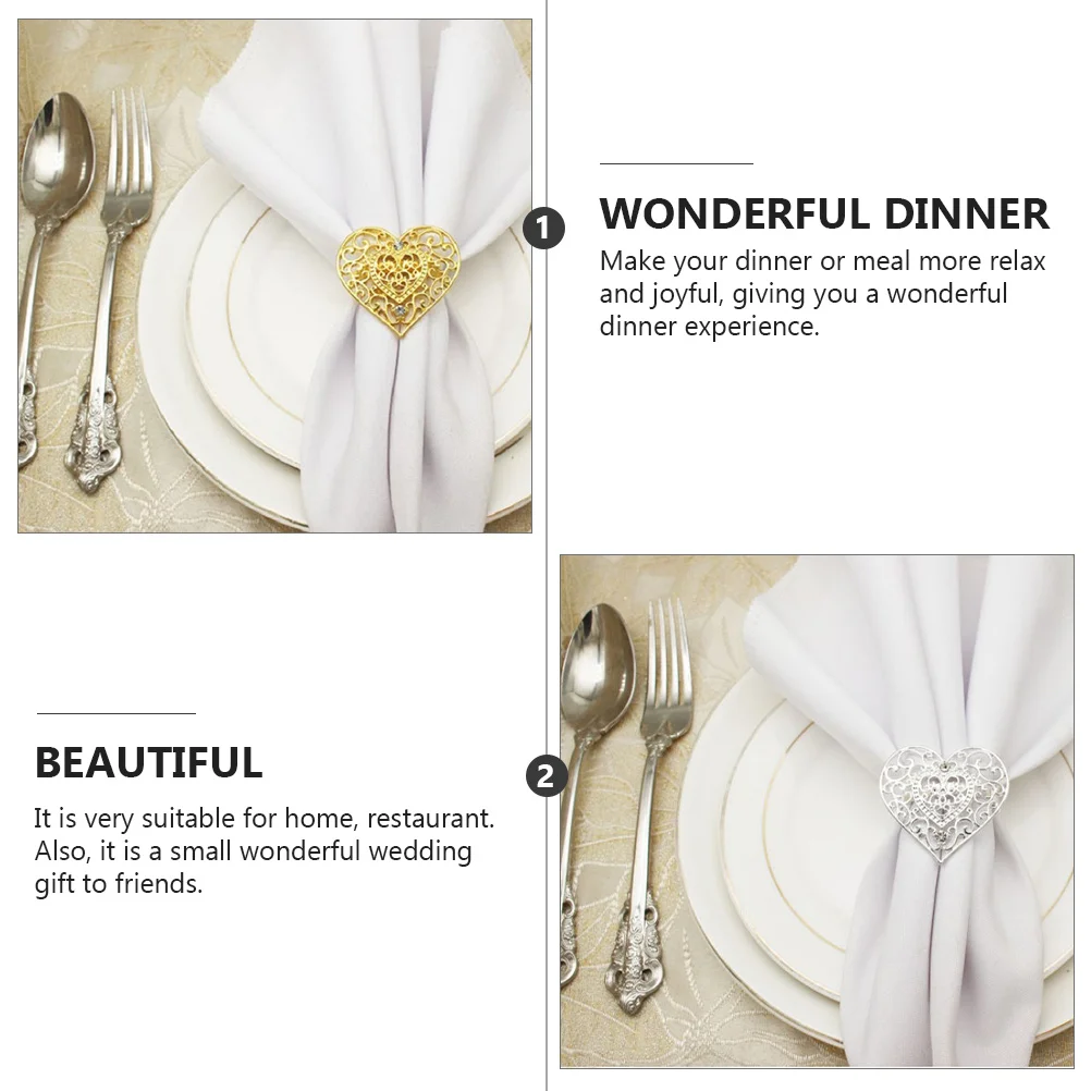 

4pcs Buckle Wedding Rings Metal Holders Glossy Dinner Party Decoration Napkin Circle Home Restaurant Use Simple Napkin Ring