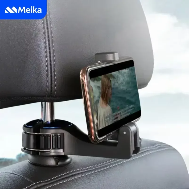 

2-in-1 Multi-functional Car Headrest Phone Holder Hidden Rear Seat Lock Type Mobile Phone Hook for Vehicle