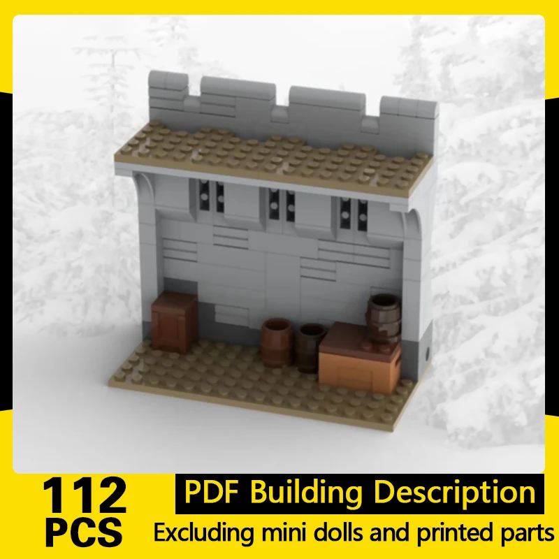 Medieval Castle Model MOC Building Bricks Castle City Wall Part Modular Technology Gifts Holiday Assemble Children Toys Suit