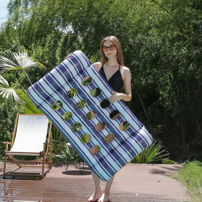 Foldable Striped Inflatable Seatings Floating Bed Sheet Inflatable Seatings Person Outdoor Furniture Suelos Inflables ZY40CQZJ