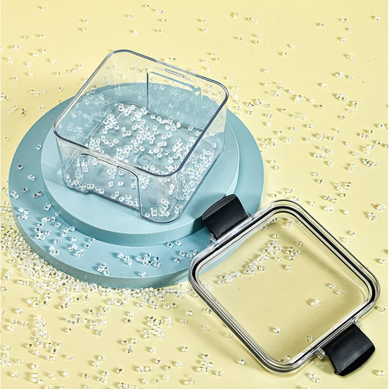 6 Pack 700Ml Kitchen Food Storage Box Organizer Container Set Vacuum Lid Seal Clear Square-AT35