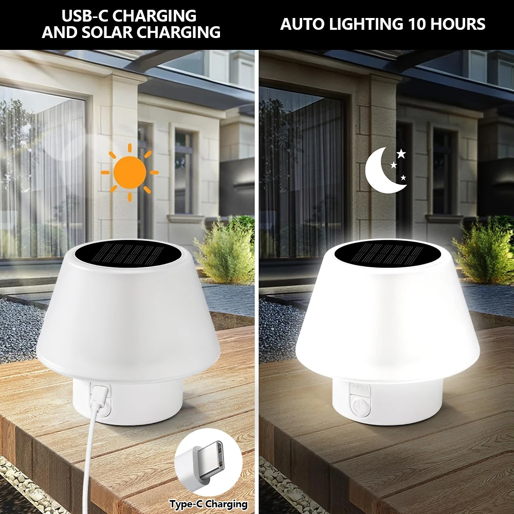 الطاقة الشمسية الفطر مصباح طاولة صغير في الهواء الطلق الشمسية USB بالطاقة المحمولة أضواء ليلية تعمل بالطاقة الشمسية ضوء مقاوم للماء التخييم الفناء
