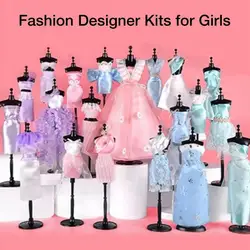 Dress Design Craft Making Kit Doll Clothing Design Diy Doll Dress Making Set Crafts Handmade Material Bag Fashion Girl's Gifts