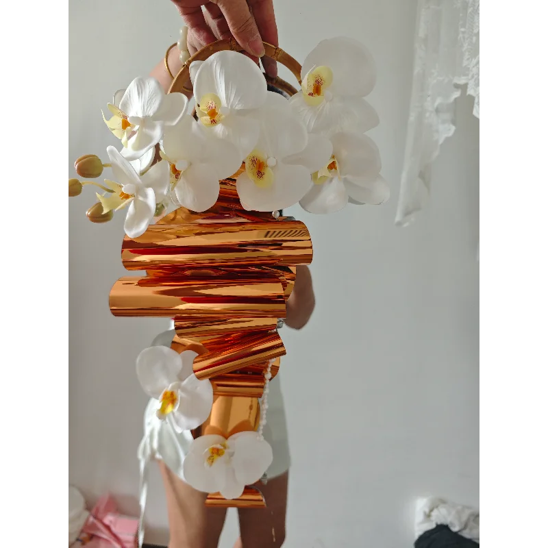 

Phalaenopsis waterfall simulated flower wedding bride water drop bouquet wedding suitable for bedrooms and living rooms