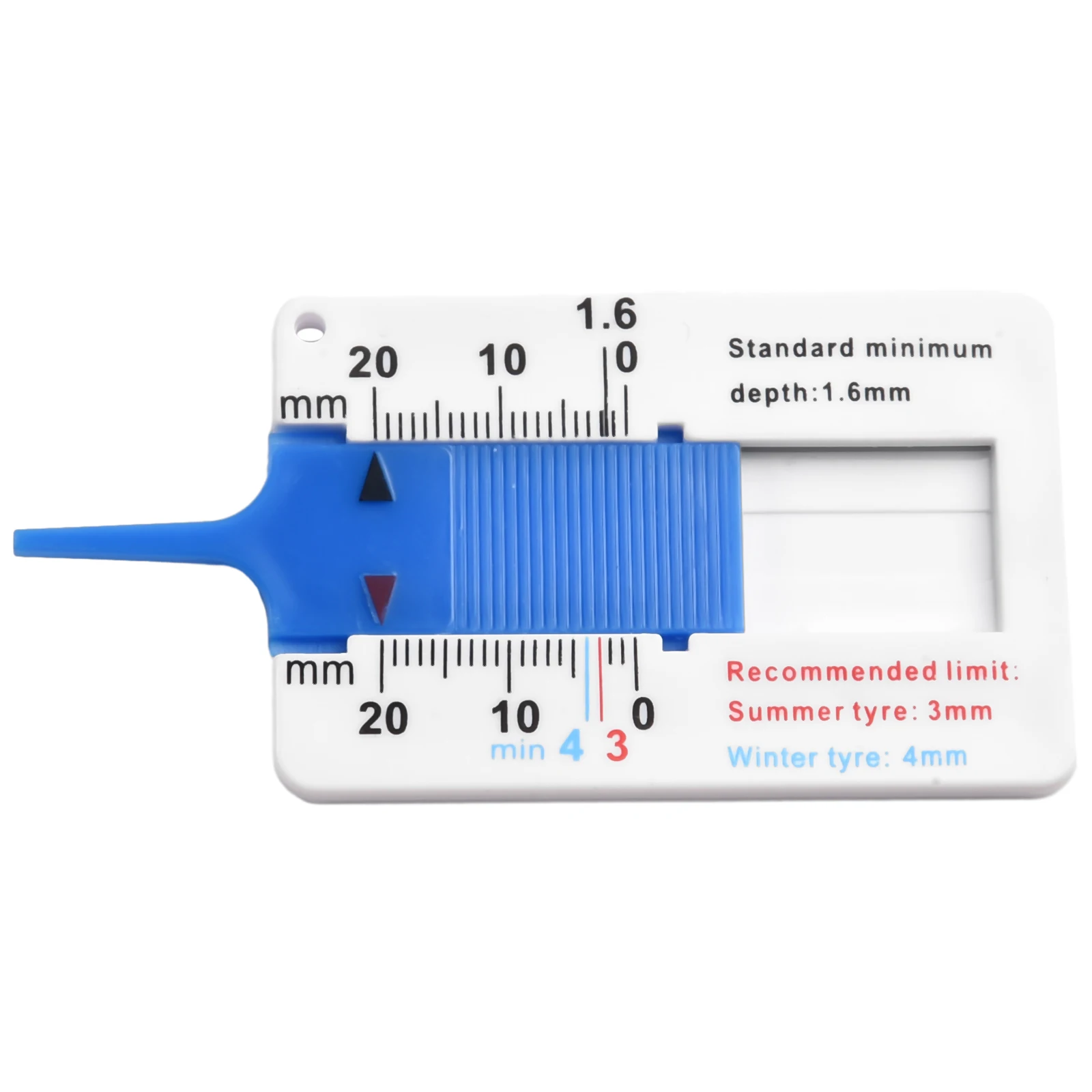 Depth Caliper Tire Tread Ruler Lightweight Plastic Pocket Size 40mm 1.57inch 65mm 2.56inch Compact Design Easy To Use