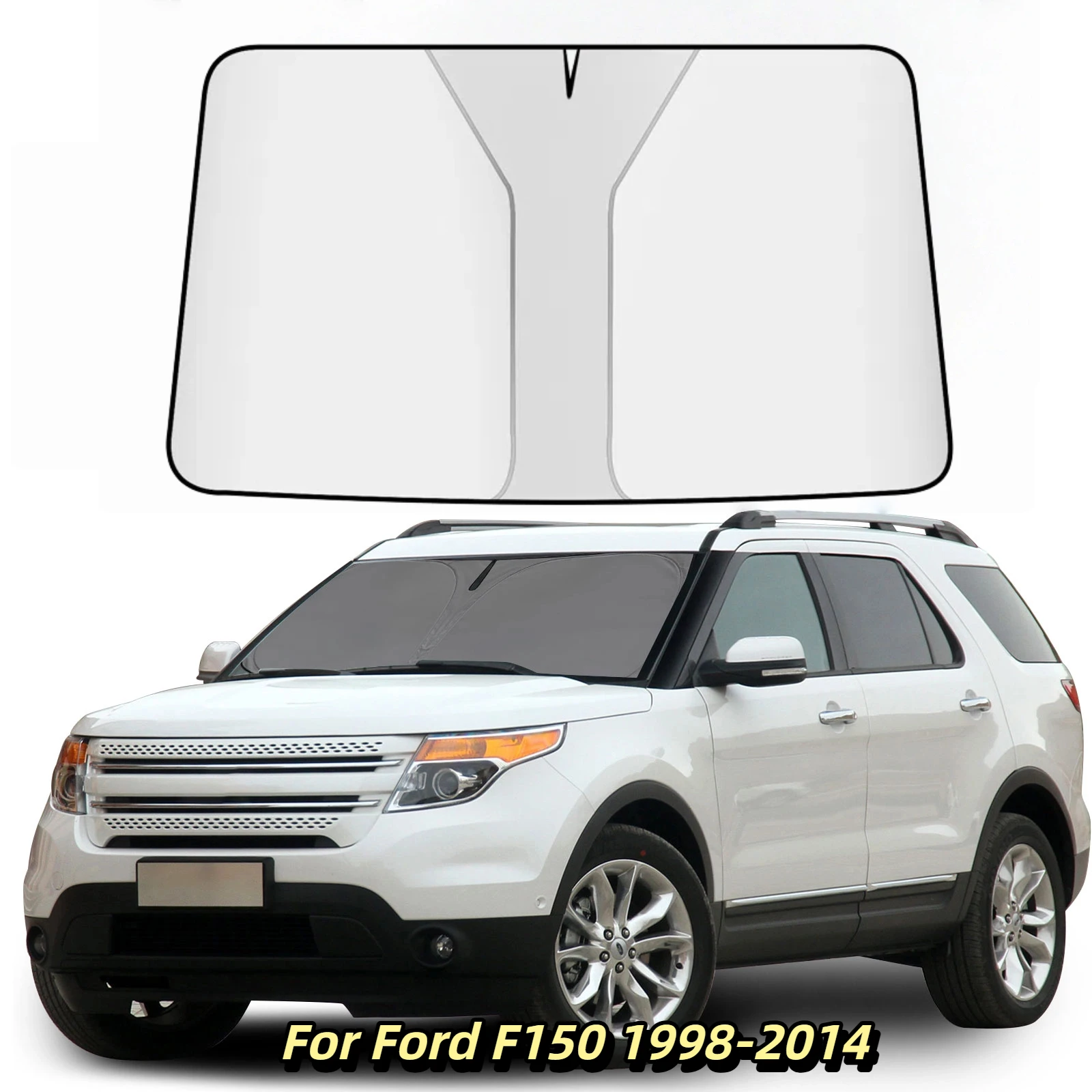 

Custom Fit For Ford F150 1998-2014 Truck Windshield Sun Shade Foldable Cover Shield