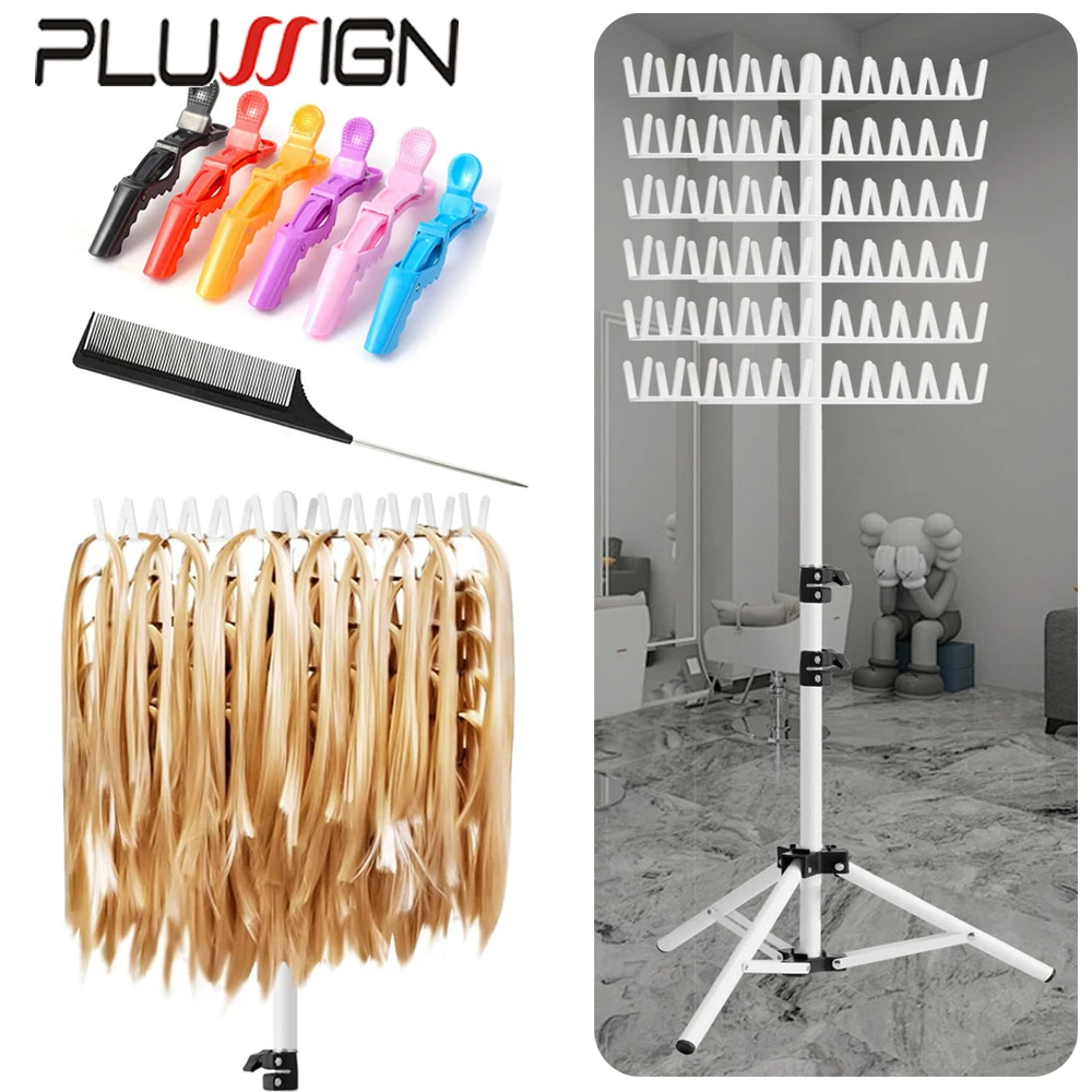 

Портативная стойка для плетения волос, 144 колышки, держатель для наращивания волос, вешалка для плетения волос, подставка для разделения волос, дисплей, стойка для наращивания волос