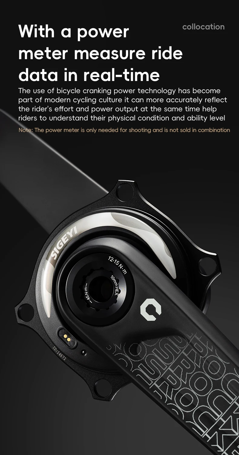 ROCKBROS 2025 Neues Carbonfaser-Kurbelset mit Titanlegierungsachse 24mm für Sigeyi AXO Magenge Leistungsmesser Fahrradkurbel – Detail 8