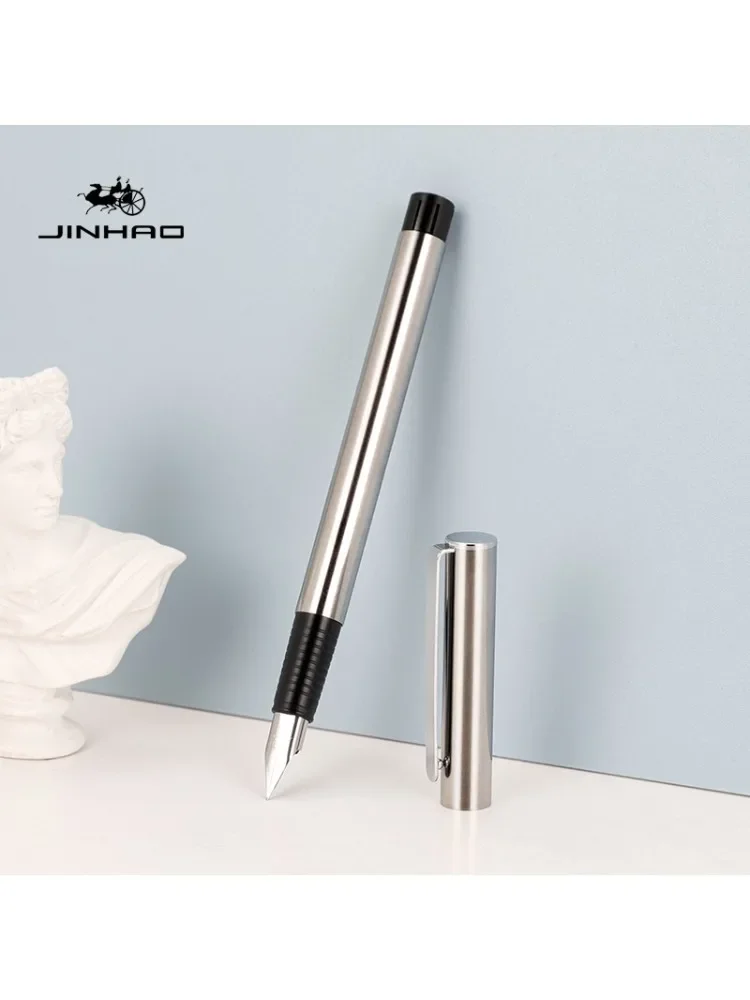 Pióro wieczne Jinhao 65 czarno-srebrne kolory EF F stalówka 0,30 mm luksusowe eleganckie pióro biuro biznesowe uczeń szkolne artykuły papiernicze — zdjęcie 2