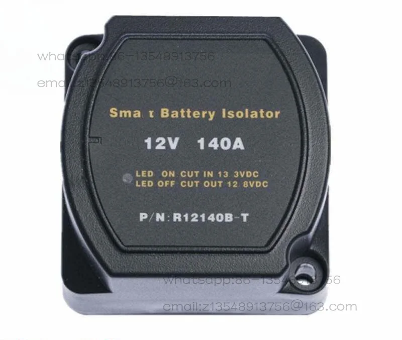 Automotive dual battery isolator 12V140A battery intelligent separator VSR relay vehicle and ship control switch