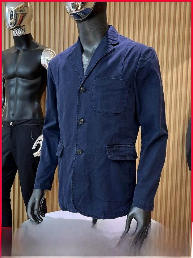 

Ретро-американский мужской деловой повседневный пиджак премиум-класса, осенняя новинка, модный стандартный крой, из чистого хлопка