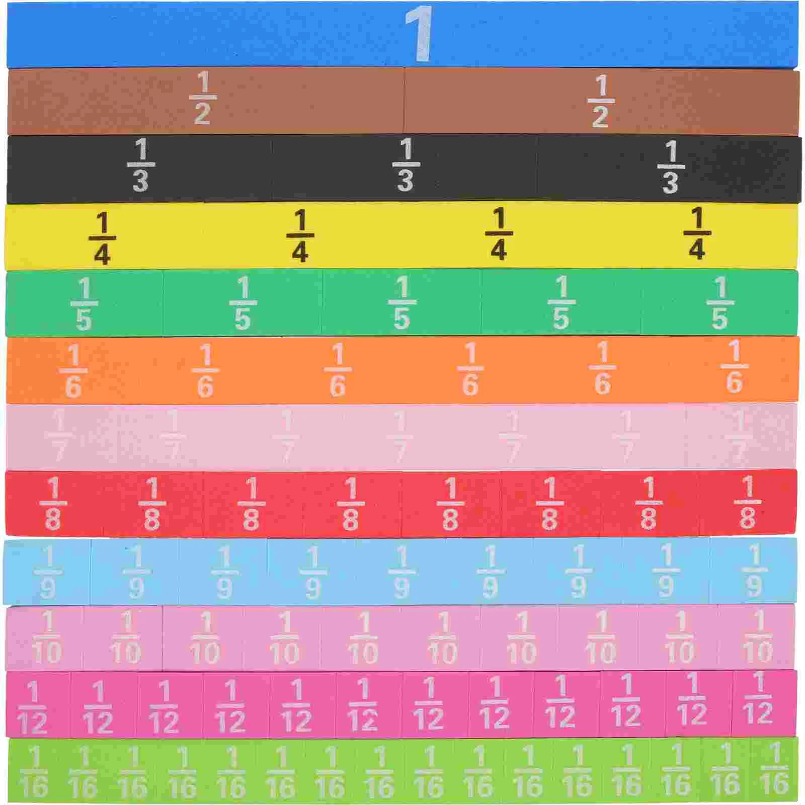 Fraction Tiles Strips Bars Toy Toddler Foam Fractions Manipulatives Magnetic Preschool Kids