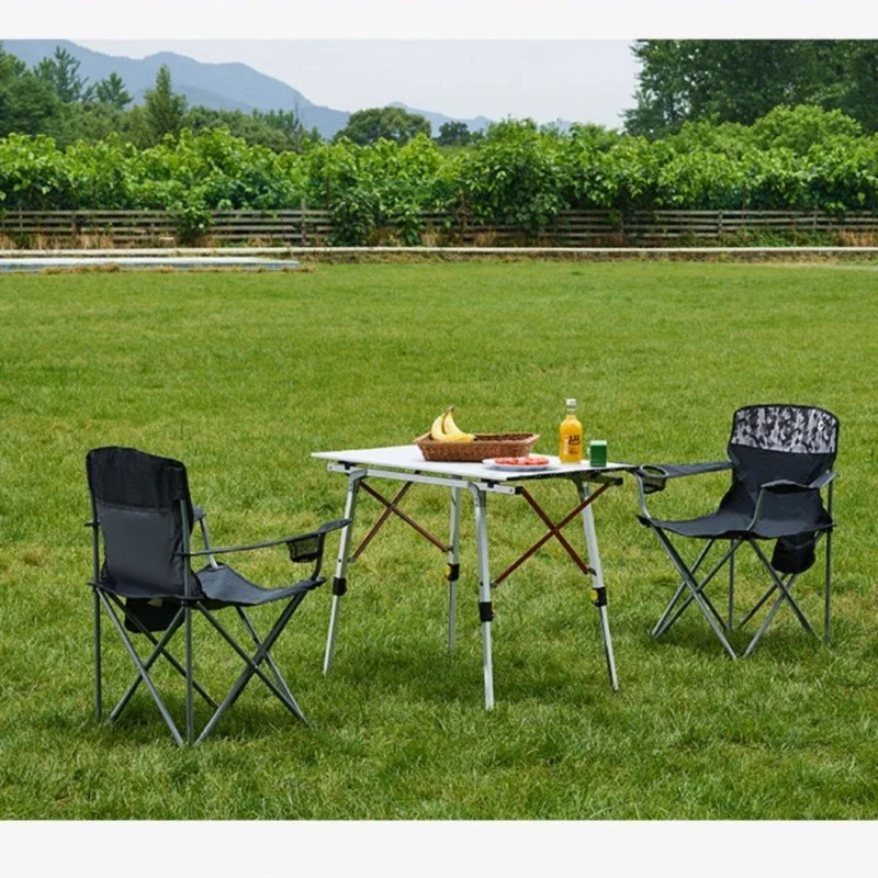 Aluminum Alloy Chicken Rolls Table, Outdoor Folding Square Table, Camping Furnishings, Portable Picnic Tables