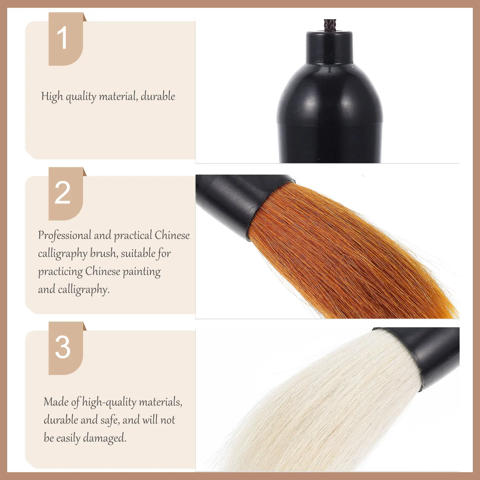 

2Pcs High Quality Chinese Painting Brush Set Soft Wolf and Wool Bristles Easy Clean Design Ideal for Calligraphy Art Lovers