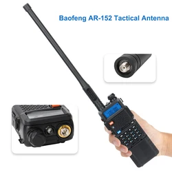 AR-152 Baofeng Walkie Talkie Radio Antenna 136-520MHz VHF/UHF Dual Band Tactical Antenna Signal Booster Amplifier SMA Female