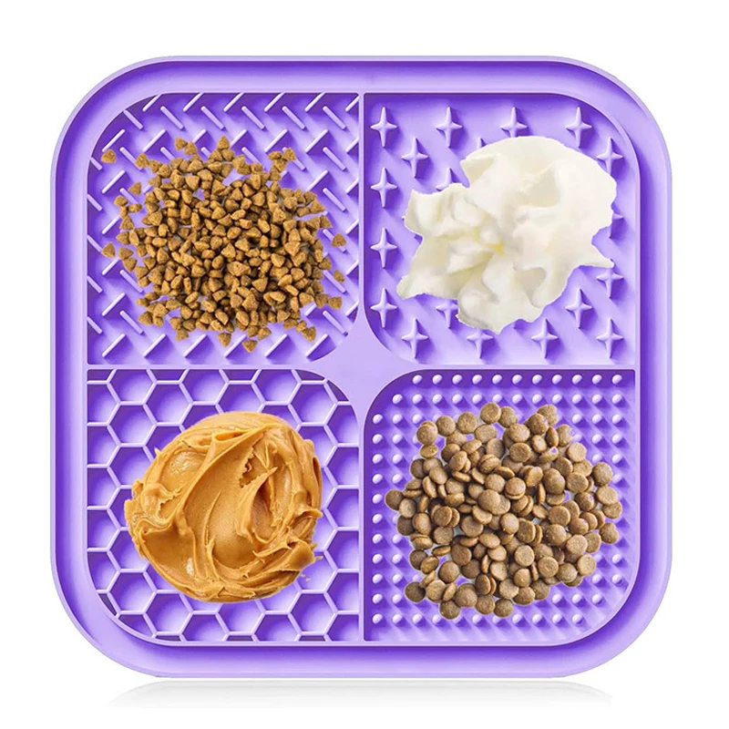 

4-In-1 Pet Silicone Licking Pad Suction Cup Licking Pad Slow Food Pad Anti Suffocation Slow Food Basin Cat And Dog Supplies