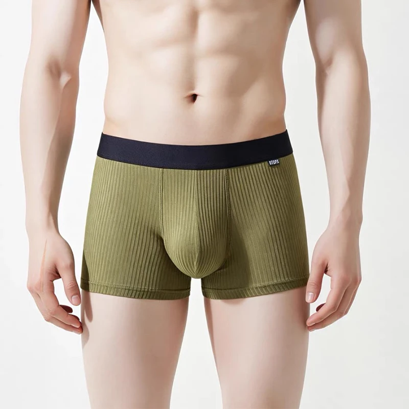 6PCS/Lot Men Breathable Boxer Shorts Viscose Comfortable U Bulge Pouch Sexy Men's Panties Mid-Waisted Skin-friendly Underwear