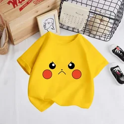 Cute New Pokemon Pikachu Children's T-Shirt Printed Girls' Funny Clothing Boys' Children's Shirts Baby T-shirts