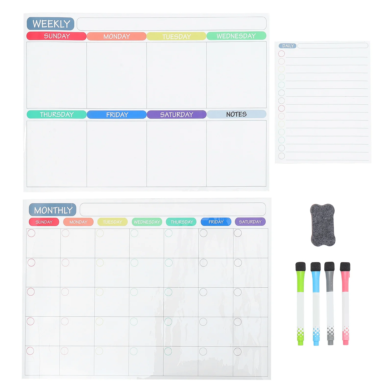 

1 set Magnetic Planner Sticker Reusable Weekly Schedule Board Fridge Dry Erase Planning Chart Organizer Calendar Whiteboard Note