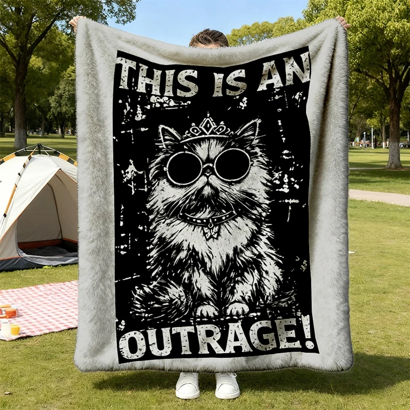 Vintage This Is An Outrage Flannel Blanket, Dungeon Crawler Carl Throw, Princess Donut Book Lover Gift