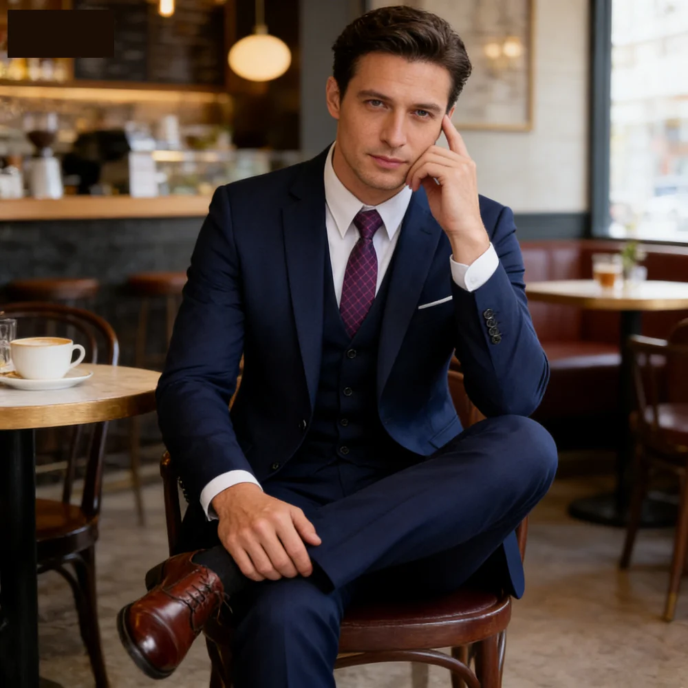 

Мужской приталенный белый смокинг-тройка для свадьбы, танцев, вечеринок, деловых встреч: пиджак, жилет, брюки. Формальная одежда.