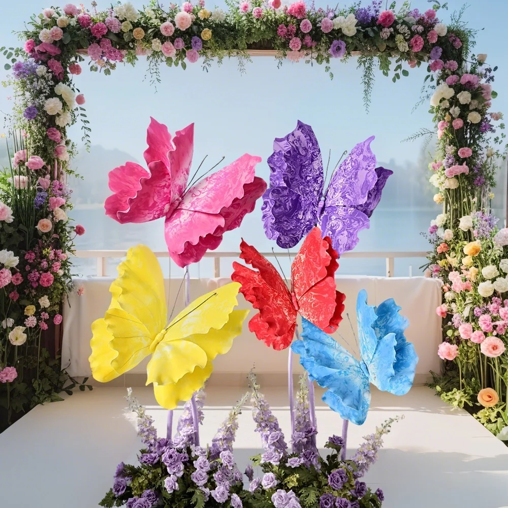 

Artificial butterfly gradient butterfly wedding background wall decoration birthday party event garden decoration 3D PE