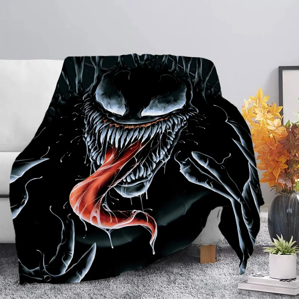 Marvel Super Hero Venom Printed Blanket Picnic Blankets Warm Blanket Soft and Comfortable Blanket Home Travel Birthday Gift