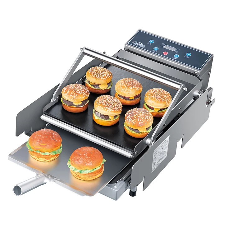 

New Design Industrial Electric Hamburger Press & Burger Baking Machine Aluminum Touch Control High Productivity