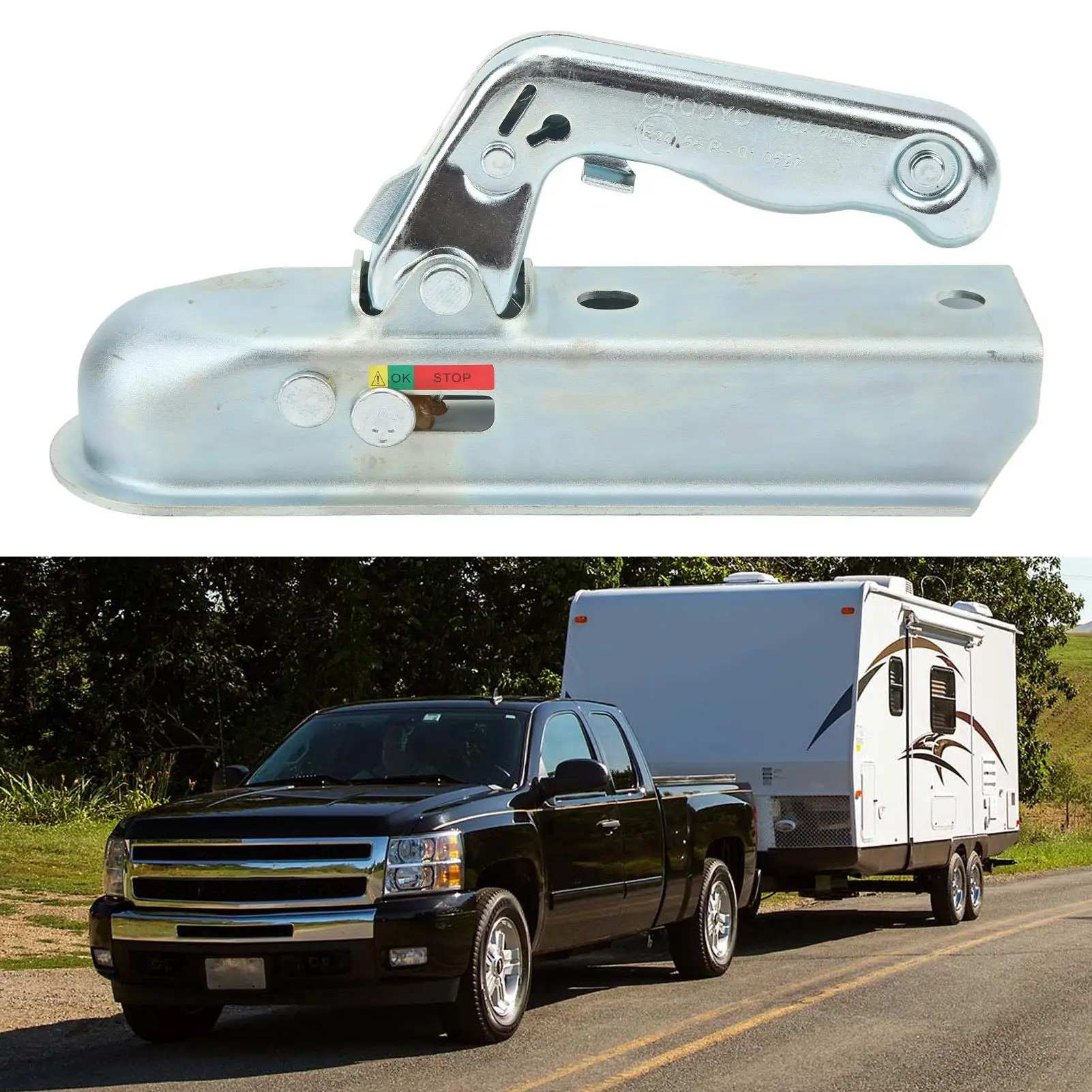 Trailer Hitch Coupler Easy Lock Straight Trailer Coupler for rv for camper for boat