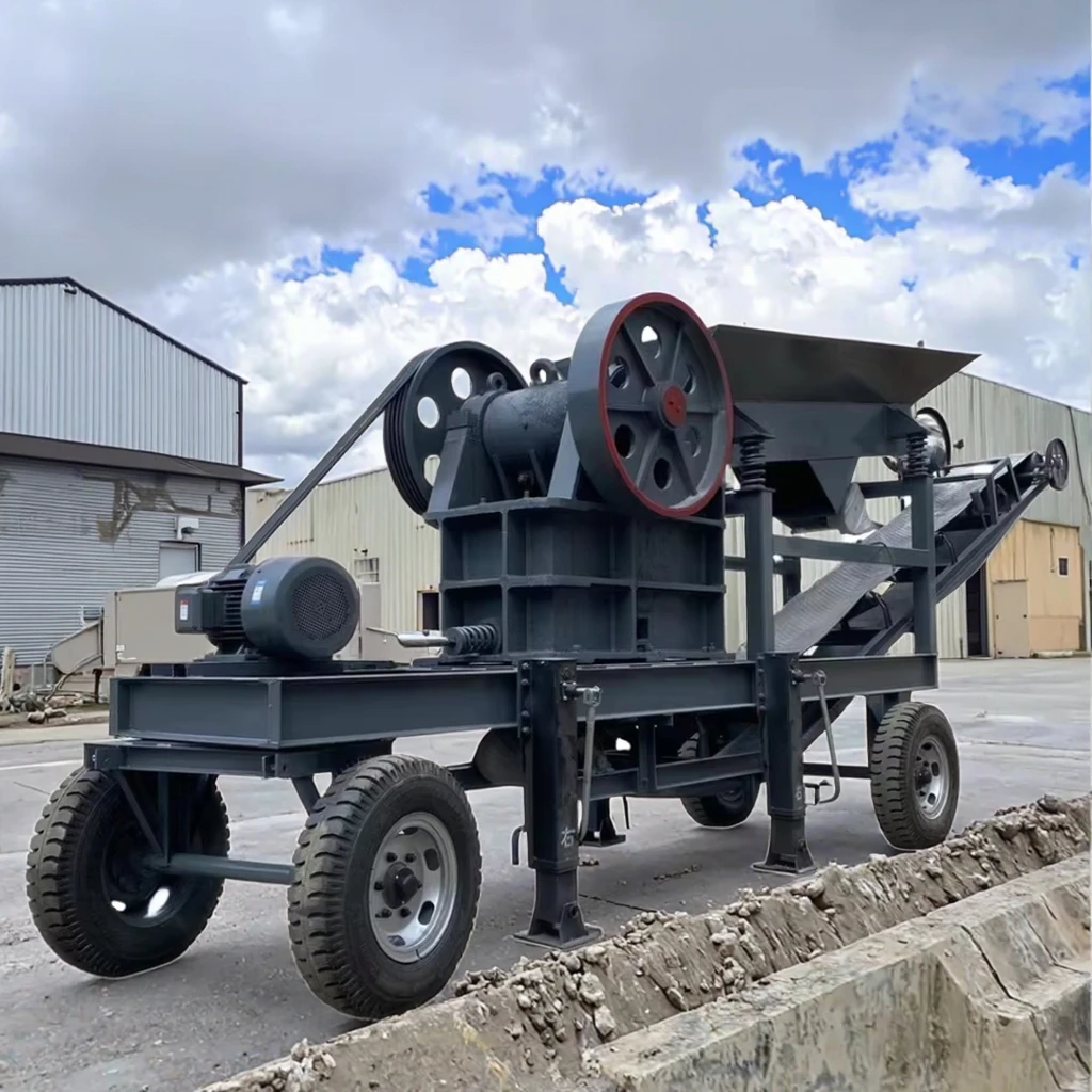 Hourly Processing Capacity 30 Tons Mobile Jaw Crusher Automatic Feeding Stone Crusher with Belt Conveyor Granite Crusher