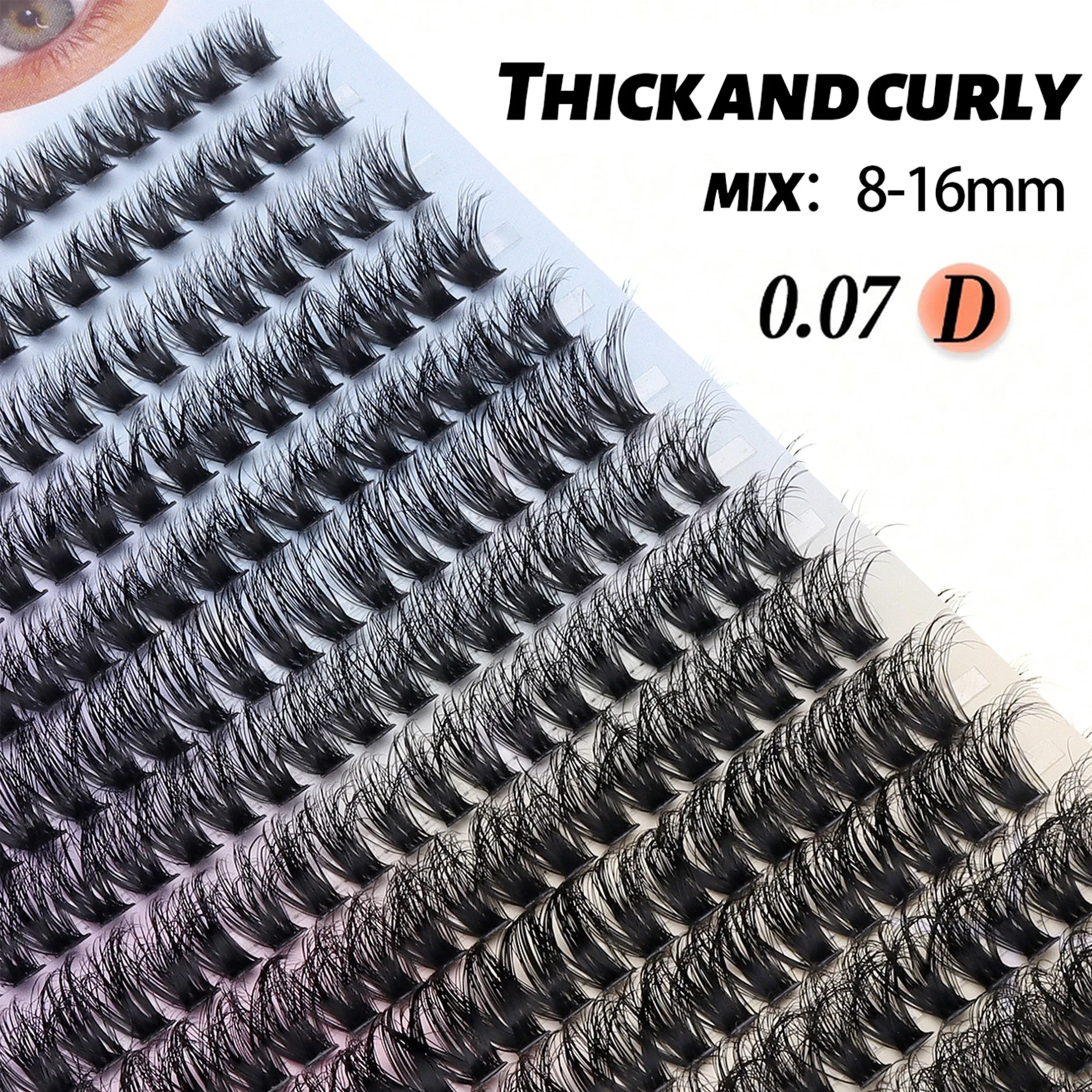 Multi‑Row Large Pack Thick Fluffy DIY Cluster Individual Lashes Faux Mink Reusable False Eyelashes for Home Women Makeup