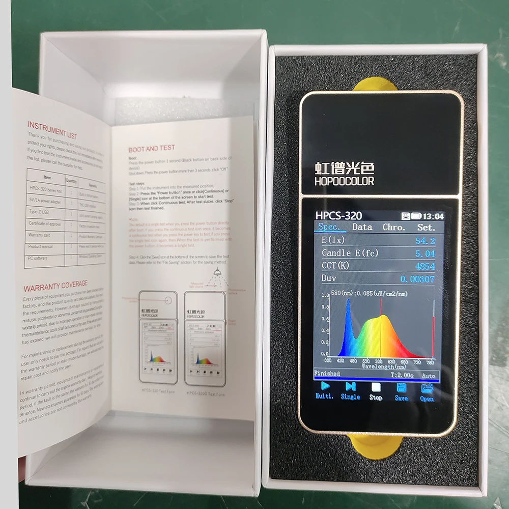 Cheap Price HPCS320D Portable Light Spectrometer CCT CRI Lux Test Meter