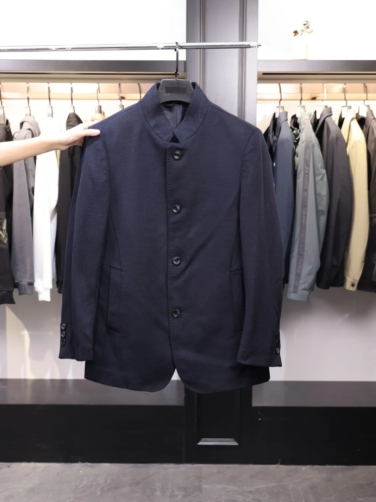 

Homesi мужское шерстяное пальто средней длины, повседневное деловое пальто с воротником-стойкой, однотонное, весенне-осенний сезон Faion