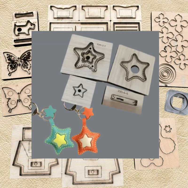 Little Star Keychain Leather Punch Die Set Handmade Cutting Mould Leather Craft Tools Customized cutting mold