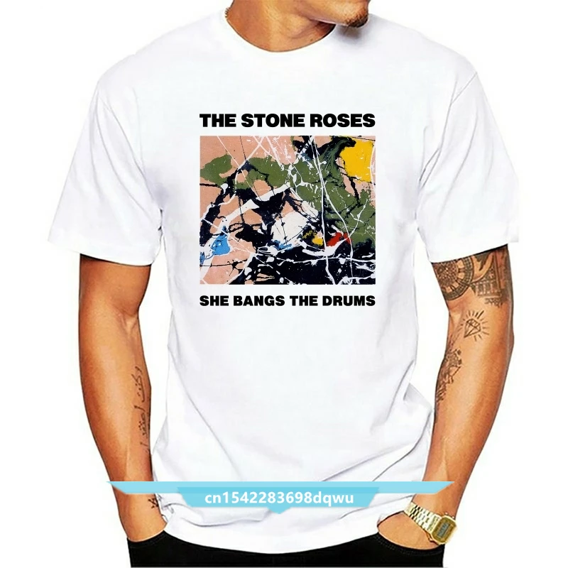 

THE STONE ROSES Official T-Shirt She Bangs The Drums Grey Band New S M L XL XXL Printing Men Tops TEE Shirt