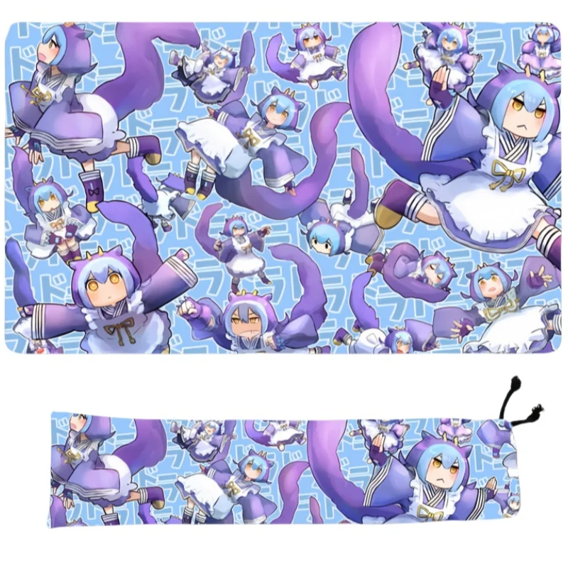 Anime Laundry Dragonmaid Card Pad Yu-Gi-Oh! Cute Expression Diy Rubber Action Toy Figures Game Collection Single Battle Mat