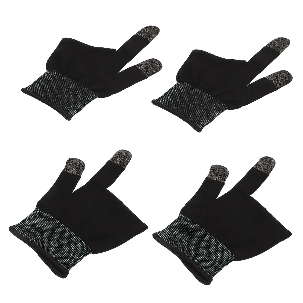 Anti-Sweat Touch Screen Breathable Carbon Fiber Finger Covers Gaming Two-Finger Sleeves Sweat Resistant Game Gloves For