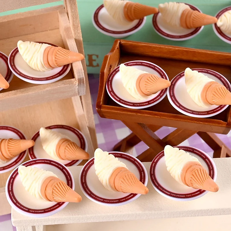 

Trio Set 1/12 Dollhouse Simulation Ice Cream Bowl, Miniature Food Items for Doll House Kitchen, Home Decor Play Toys