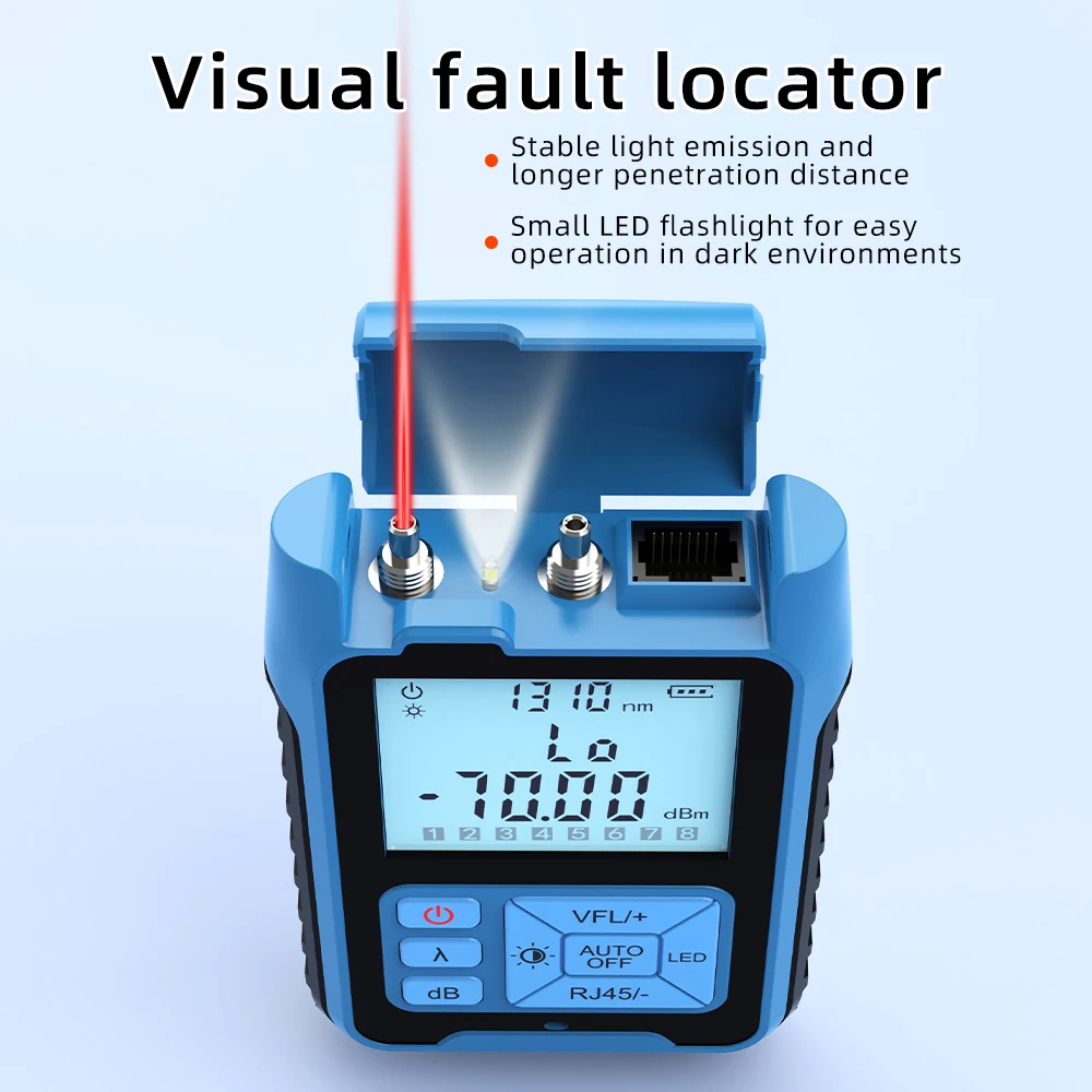 SAIXIAN alles in een Mini Optische Power Meter Visual Fault Locator Netwerkkabel Test glasvezel tester 10 mw 30 mw VFL