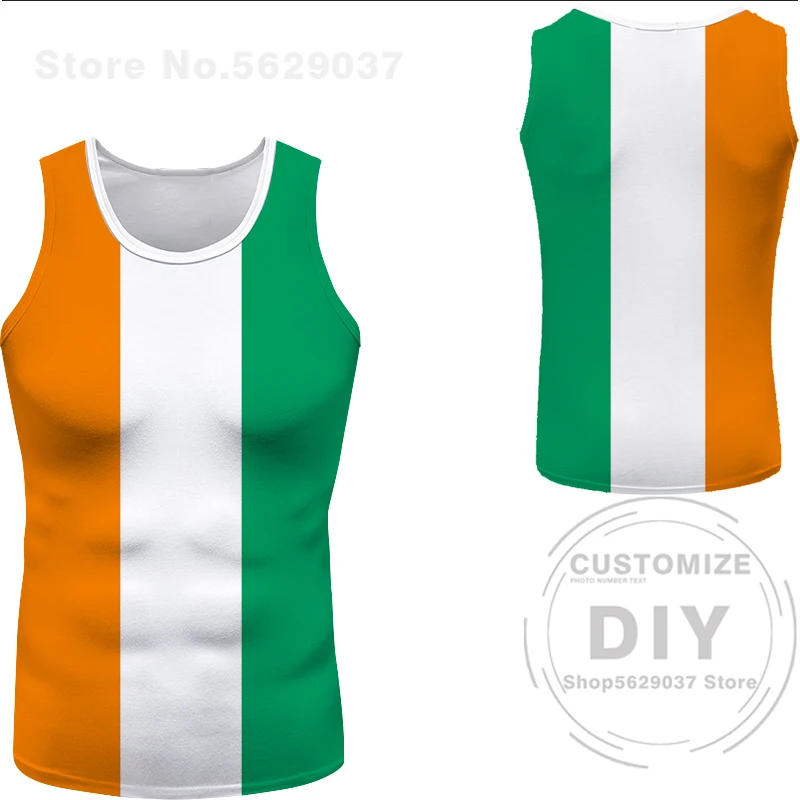 Cote D\'Ivoire Vest Flag Free Custom Civ Tank Top Nation Ci Ivory Coast French D Ivoire Country Print Photo Sleeveless T-Shirt