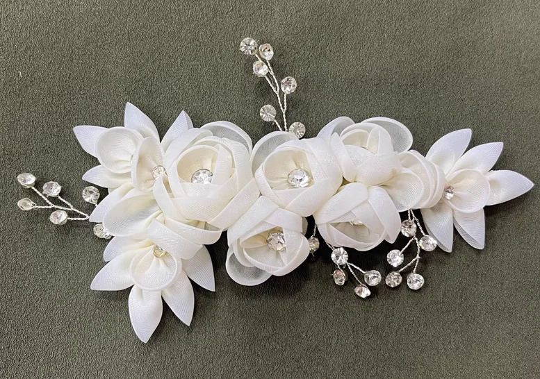 European and American bride jewelry photography photo wedding dress hair accessories white handmade silk flower headdress